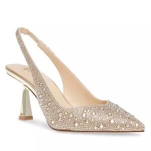 Betsey Johnson Clark Rhinestone Pumps - Elegant Slingback Heels sparkle sz 7.5